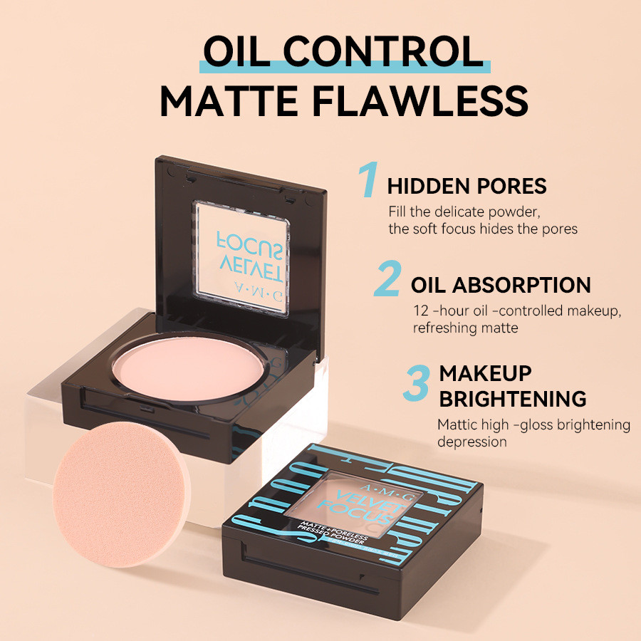 Preferred in-stock items#Popular AMG Square box powder cake Multi-color oil-control concealer Waterp