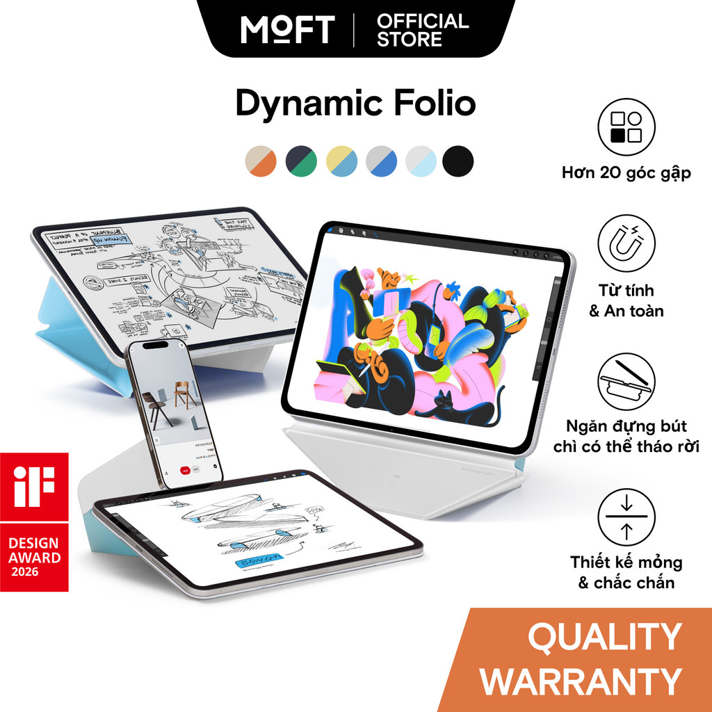 MOFT Dynamic Folio cho iPad Air 11 '' M2 / M3 & Pro 13 '' M4 & iPad mini 7 (2025)
