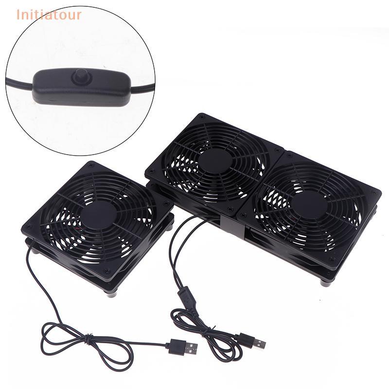 [Initiatour] 1 Bộ Quạt Làm Mát Luồng Không Khí Cao Cho Bộ Thu Modem Router 120mm DC12V USB Powered P