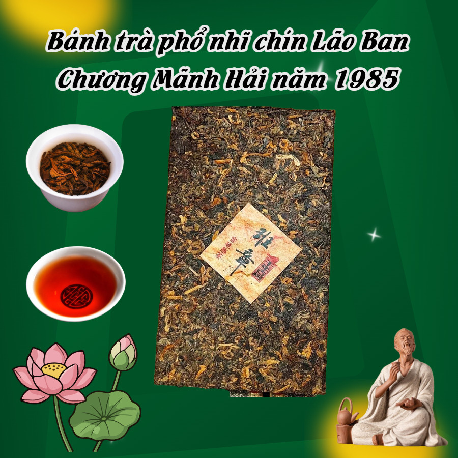 BÁNH TRÀ PHỔ NHĨ CHÍN LÃO BAN CHƯƠNG MÃNH HẢI VÂN NAM 500 GRAM NĂM 1985