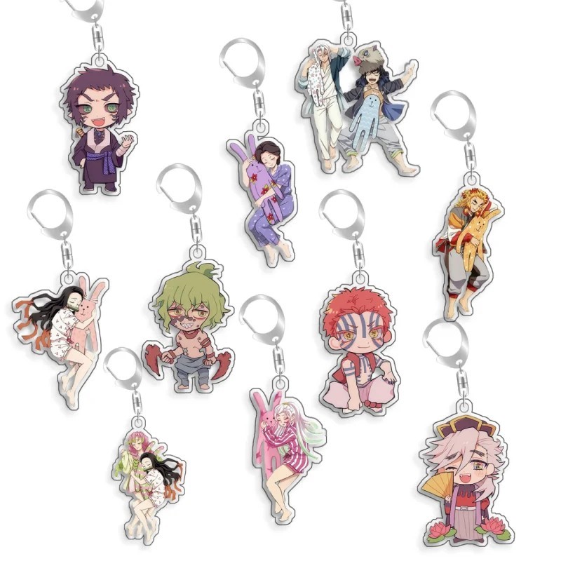 Móc khóa Acrylic Anime Thanh Gươm Diệt Quỷ Demon Slayer chibi Muichiro Akaza Douma Nezuko Daki Gyuta