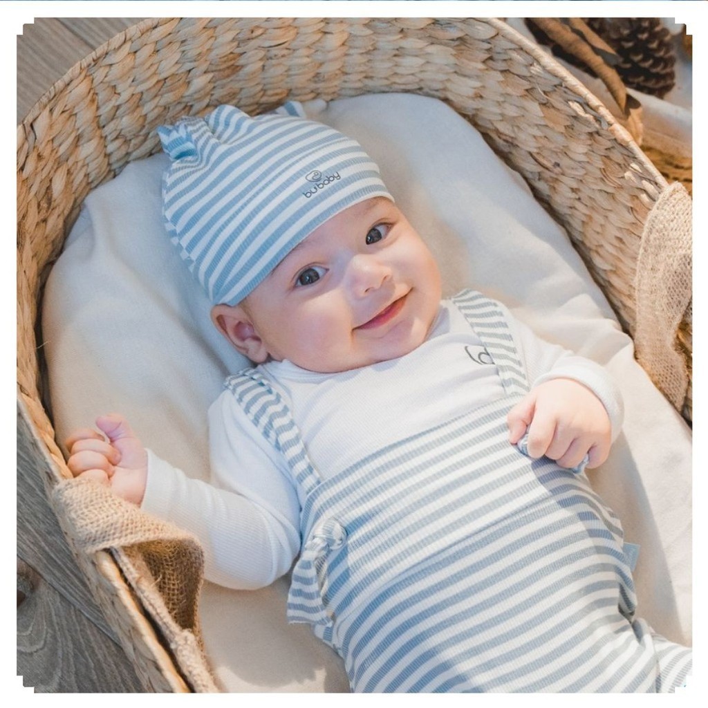 BU Baby Mũ nút thắt Siro Stripy cho bé sơ sinh ASR1924ST -  sơ sinh - Mũ  - Bao tay Bu baby