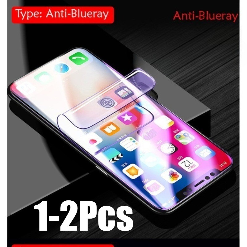 1-2 Chiếc Full Cover Chống Ánh Sáng Xanh Mềm Hydrogel Cho Tecno Pop 3 5 5X 6 7 8 9 LTE Plus Pro 4G 5