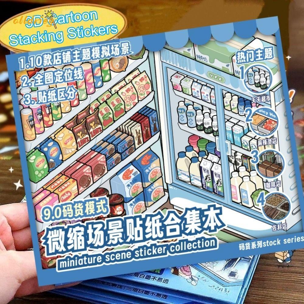 Nhãn dán phong cảnh INTOONE, 10 cảnh 33 tờ Nhãn dán cảnh cửa hàng cỡ lớn, Nhãn dán cảnh thu nhỏ dễ t