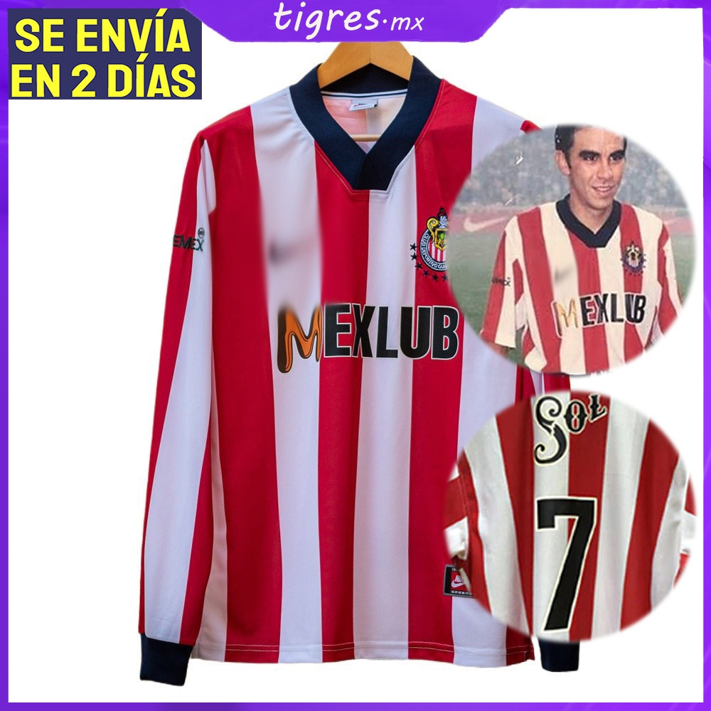 [Áo dài tay SSS + Jersey] 1997-1998 Retro Chivas Home Jersey Áo bóng đá dài tay Số tùy chỉnh