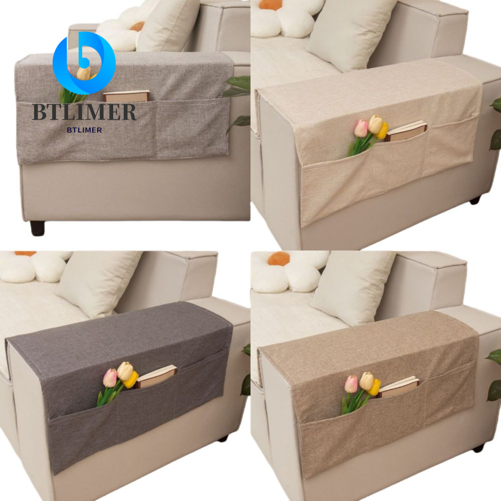 Túi đựng tay ghế sofa BTLIMER, Bộ sắp xếp tay vịn ghế sofa mềm có thể giặt được, chống bụi 40x110 60