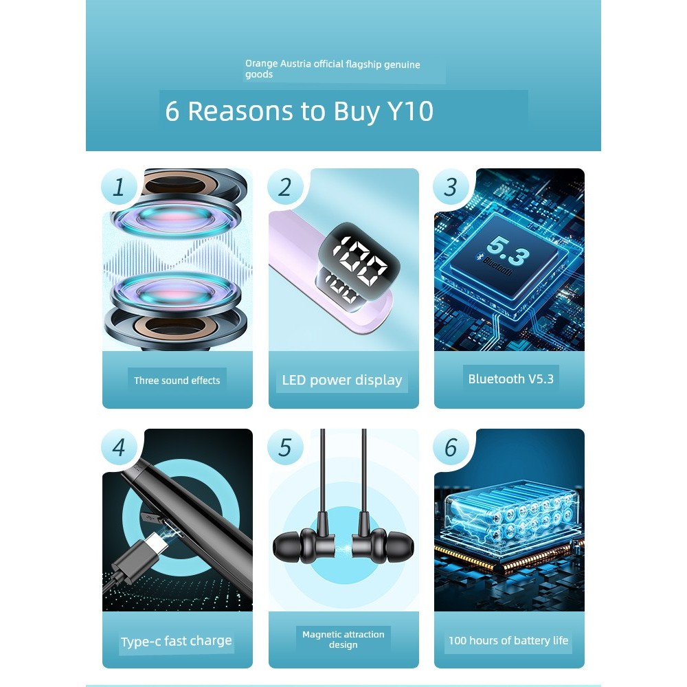 tai nghe bluetooth tai nghe ko dây Phong Cách Mới Tai Nghe Bluetooth Treo Cổ Loại 2026 Thể Thao Khôn
