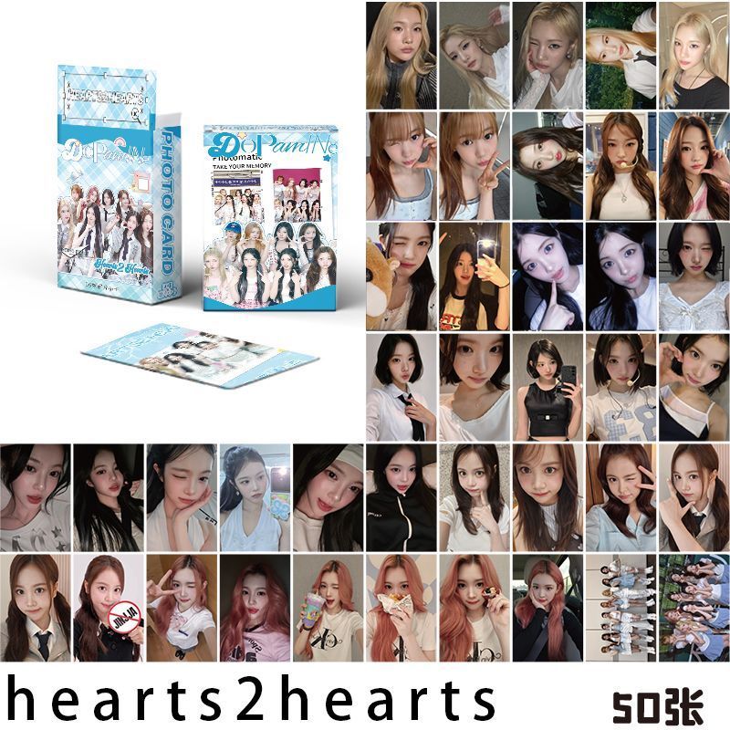 Hearts2Hearts kpop Laser Cards 50 Album Mới Polaroid LOMO Cards