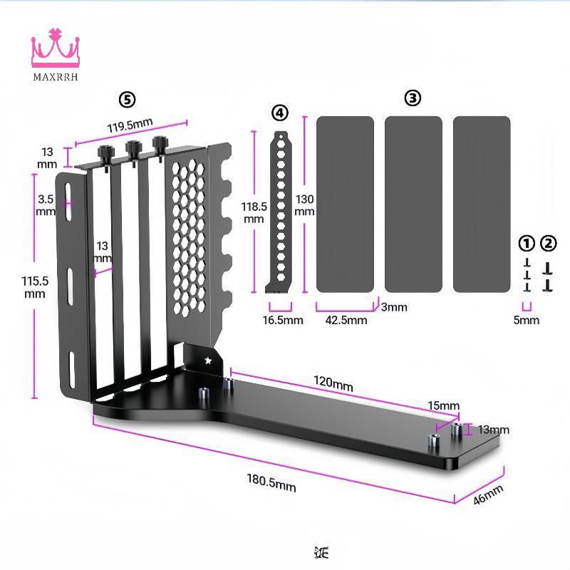 Maxrrh 1 Bộ Bên Ngoài GPU Docking Station Dọc GPU Gắn Chân Đế 2 / 3 Khe Cắm Card Đồ Họa Lái Giá Đỡ V