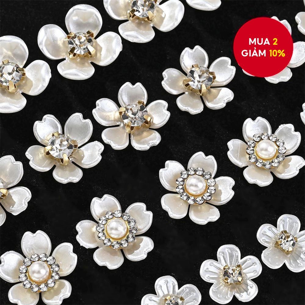 40 Chiếc Cánh Hoa Ngọc Trai Hạt DIY Trang Sức Làm Bông Tai Vòng Cổ Phụ Kiện Tóc