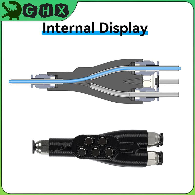 GHX Cho Bambu Lab AMS Connector Cổng Mở Rộng Bộ Chuyển Đổi PTFE 4 Trong 1 4 Cho Ăn Nhiều Màu Cho Bam