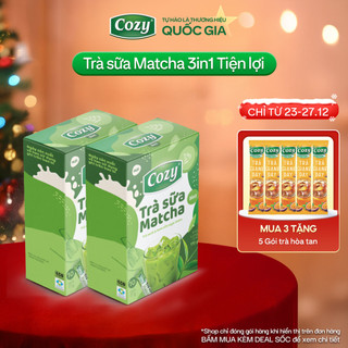  COMBO 2 Trà Sữa Matcha Cozy Hòa Tan 3IN1  2 hộp x 10 gói x 17gr  Đậm Đà Vị Sữa Dễ Dàng Pha Chế 