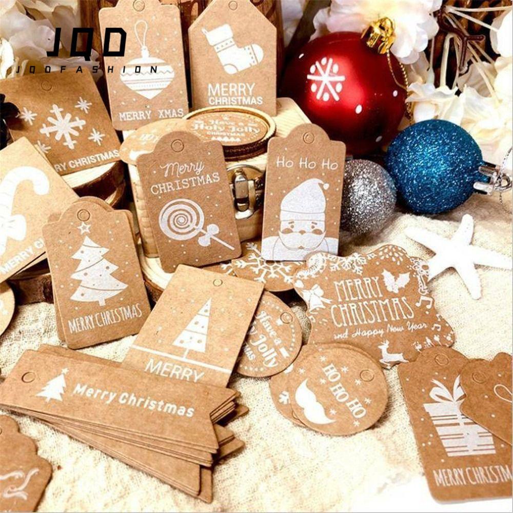 JQD Kraft Tag Giấy Kraft DIY Gói Đồ Dùng Nhãn Giáng Sinh