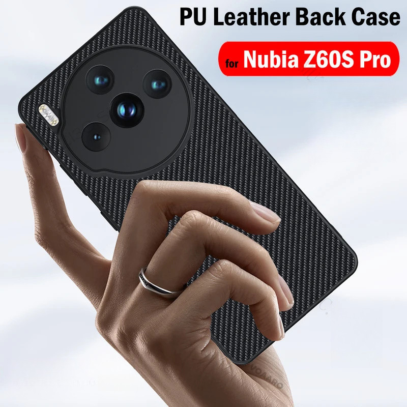 Ốp Da PU Họa Tiết Sợi Carbon Cho ZTE Nubia Z60s Pro Dành Cho ZTE Nubia Z60s Pro Ốp điện thoại Siêu M