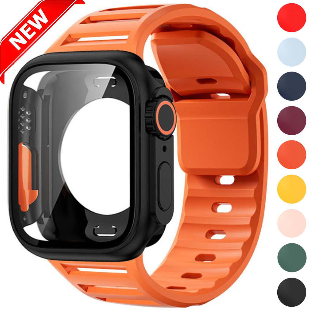 Chống thấm nước thoáng khí Thay đổi sang Ultra Case + Dây đeo silicon cho Apple Watch S11 46mm SE3 4