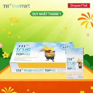  Thùng Sữa Chua Uống Tiệt Trùng TH true YOGURT TOPKID milk Hương Dâu-Chuối-Lúa Mạch 110ml  48 Hộp  