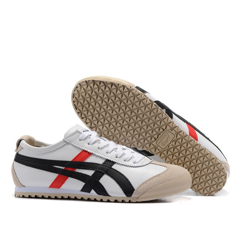 Giày da nam nữ Asics Onitsuka Tiger Mexico 66 giày thể thao Tiger trắng đen đỏ (chính hãng 100%)