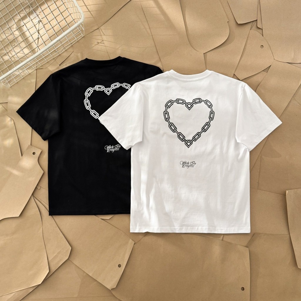 CARHART* Love Chain Print Round Neck Short Sleeve T Workwear Shirt T-Shirt Couple Short Sleeve