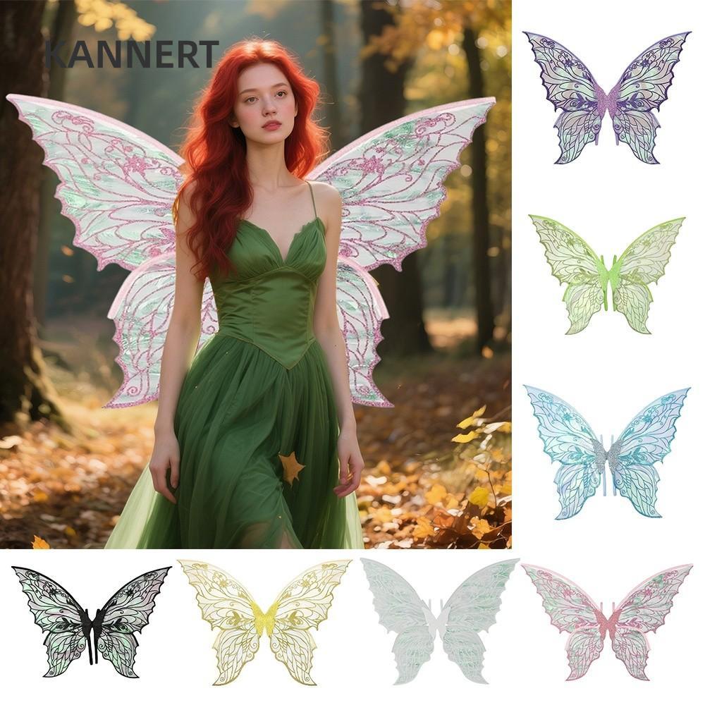 KANNERT Fairy Wings, Organza Dress UP Angel Wings, Công chúa lấp lánh Cánh thiên thần Elf Cosplay Cá