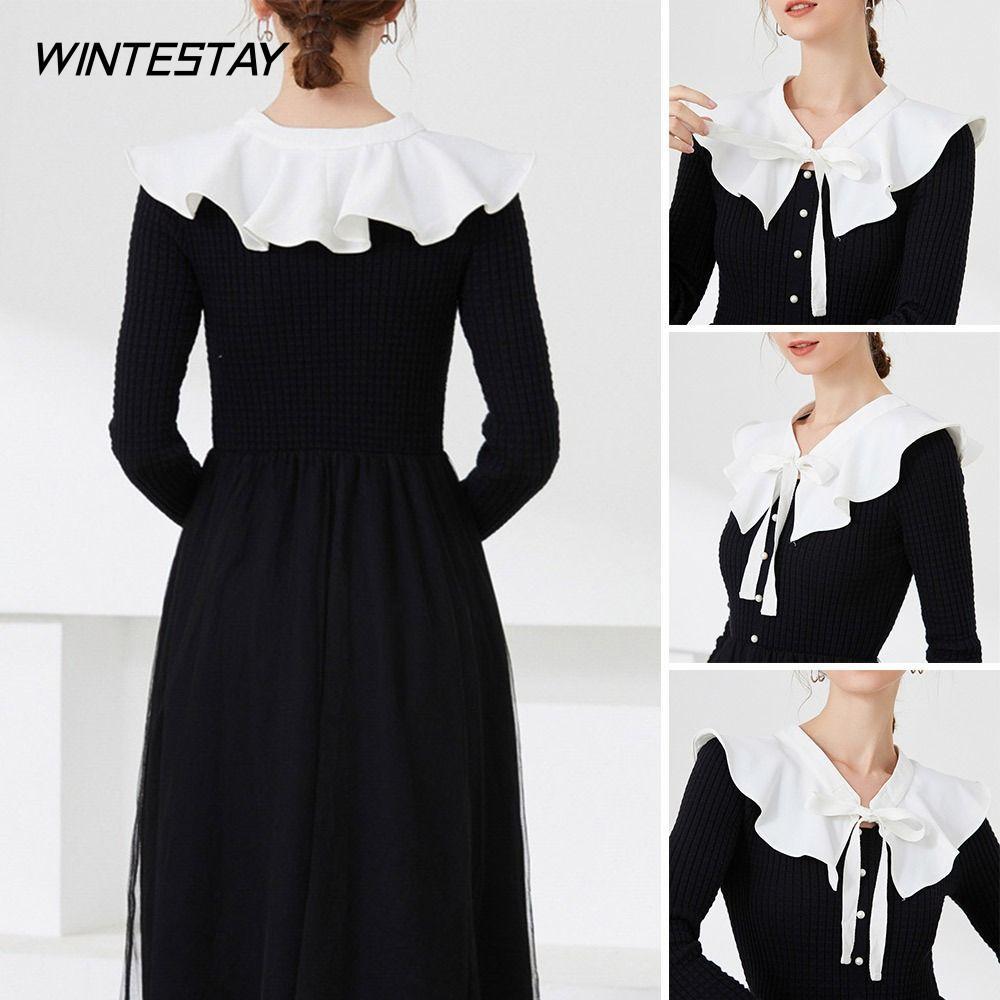 Áo cổ giả nữ bằng cotton, style vintage