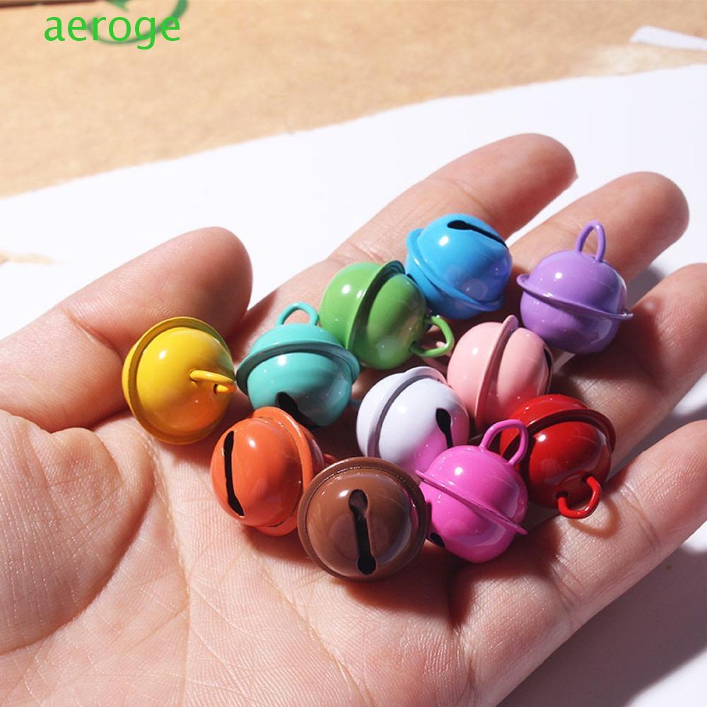 AEROGEM 5 chiếc Jingle Bells Hạt kim loại, Chuông 18mm Mặt dây chuyền móc khóa chuông đầy màu sắc, C