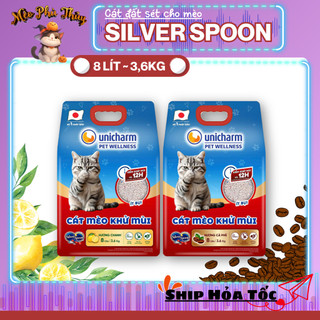 Cát Mèo Khử Mùi Silver Spoon Unicharm Pet Wellness Nhật Bản 8Lbs Hương Cà Phê Chanh Ít Bụi