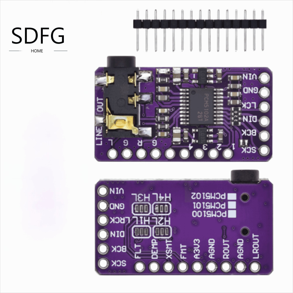 Máy nghe nhạc SDFG PCM5102A I2S, Máy nghe nhạc DAC PCM5102A Mô-đun máy nghe nhạc I2S, Bảng giao diện