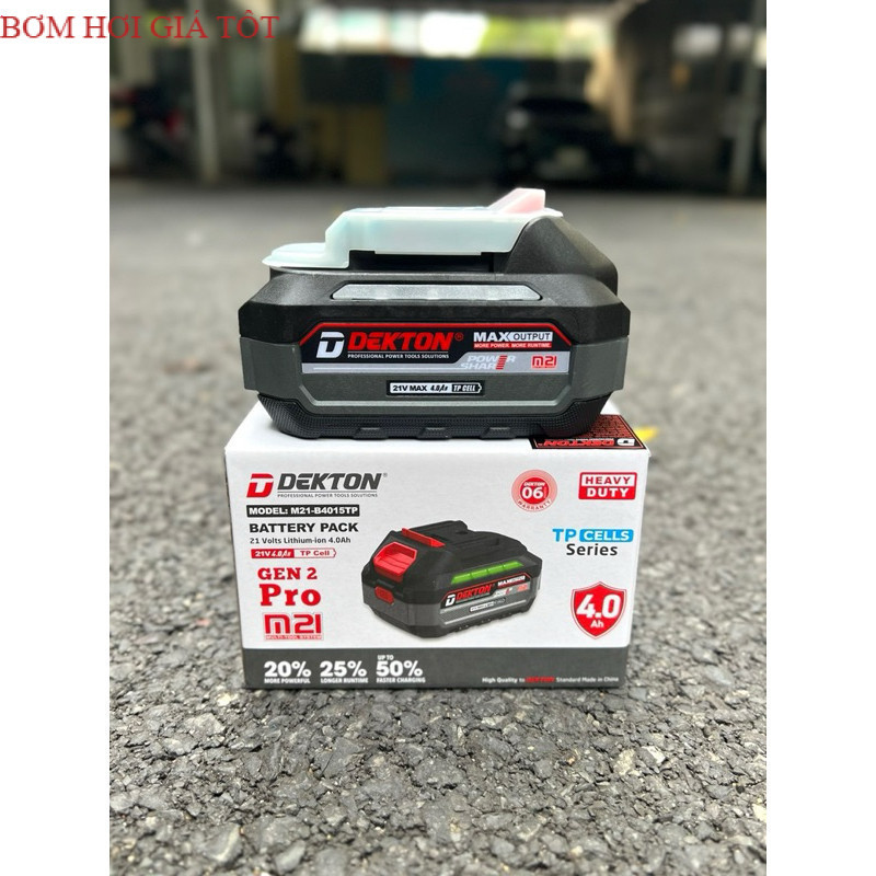 Pin 21V Dekton chân phổ thông M21 B4015TP/ chính hãng BƠM HƠI GIÁ TÔT