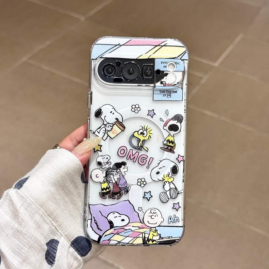 Ốp điện thoại mềm chống sốc từ tính Snoopy Google Pixel 9 10 9 Pro 10 Pro XL hoạt hình Snoopy Google