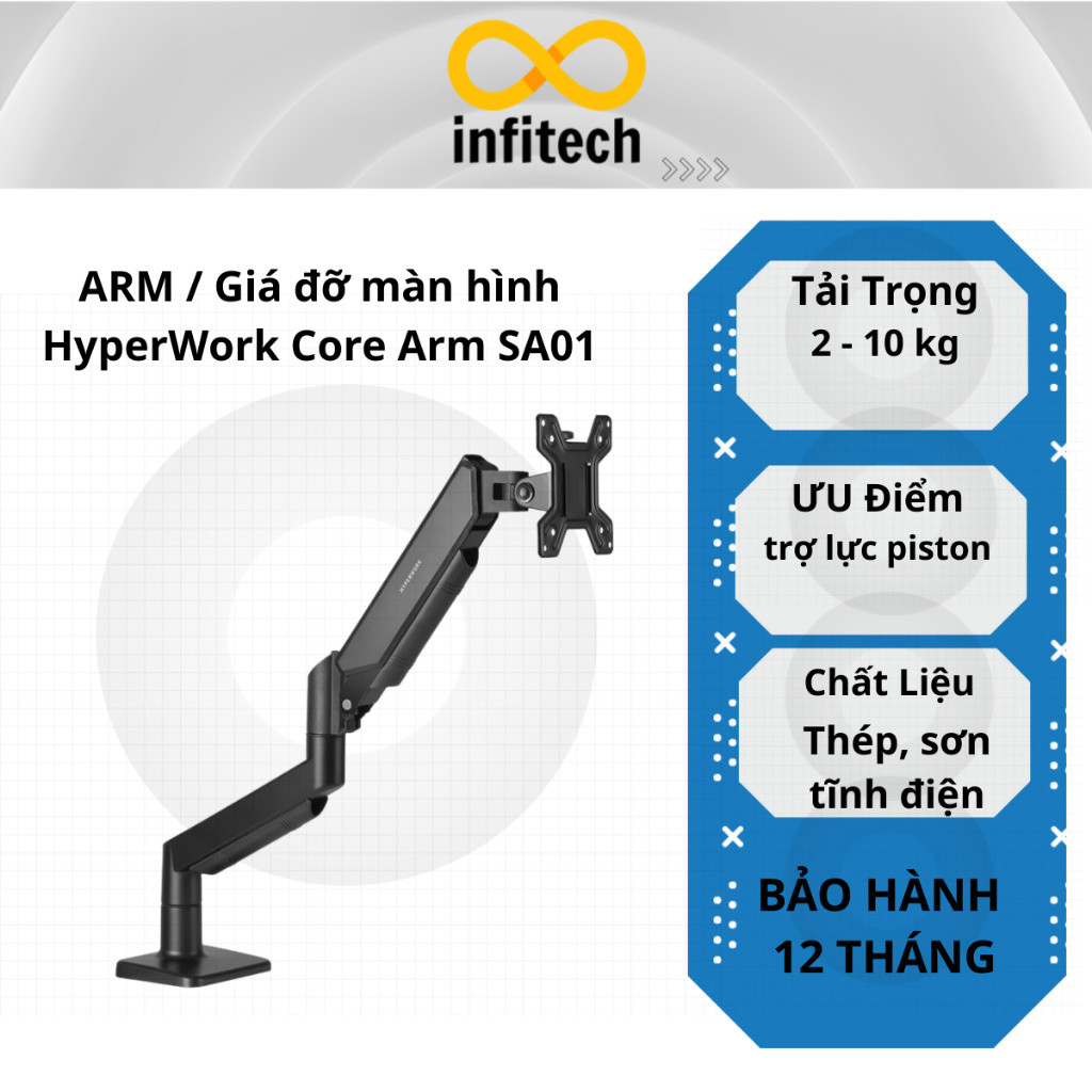 ARM / Giá đỡ màn hình HyperWork Core Arm SA01 - Hàng Chính Hãng