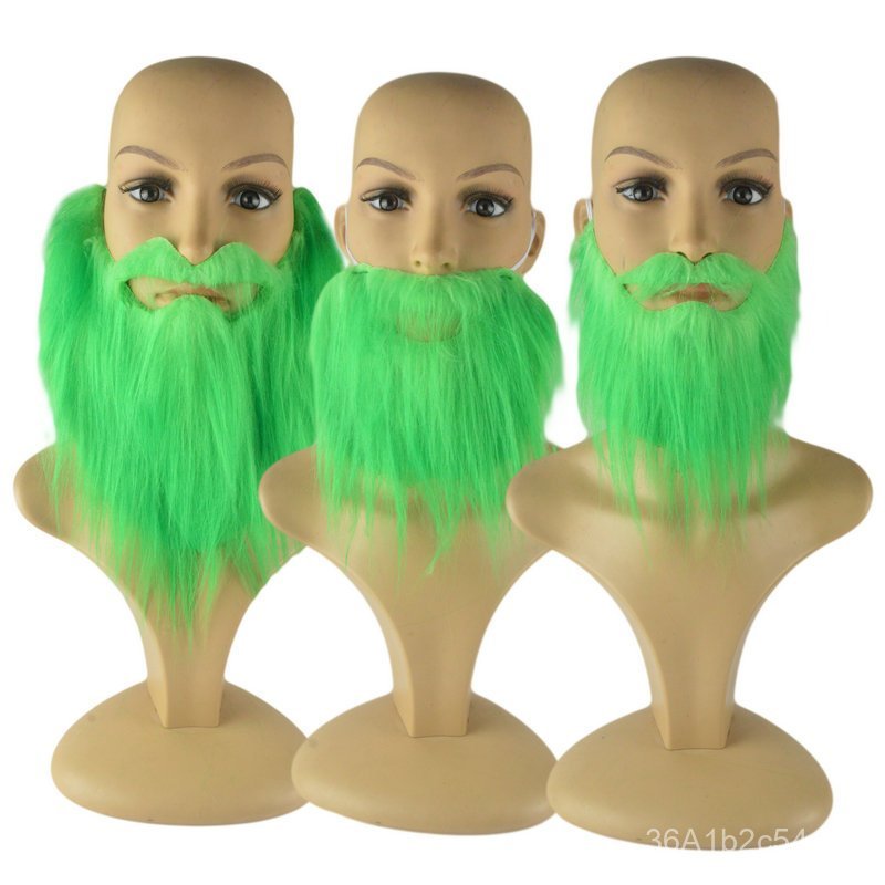 Thánh Trang trí ngày lễ Patrick Irish Green Beard Green Beard Blue Beard Carnival Performance Fake B