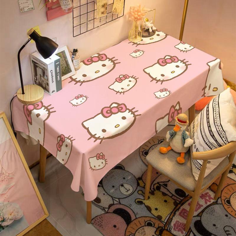 Hoạt Hình Hello Kitty Bàn Vải 60x40 90x60 Ins Chống Bụi Chống Vết Bẩn Bàn Cà Phê Thảm