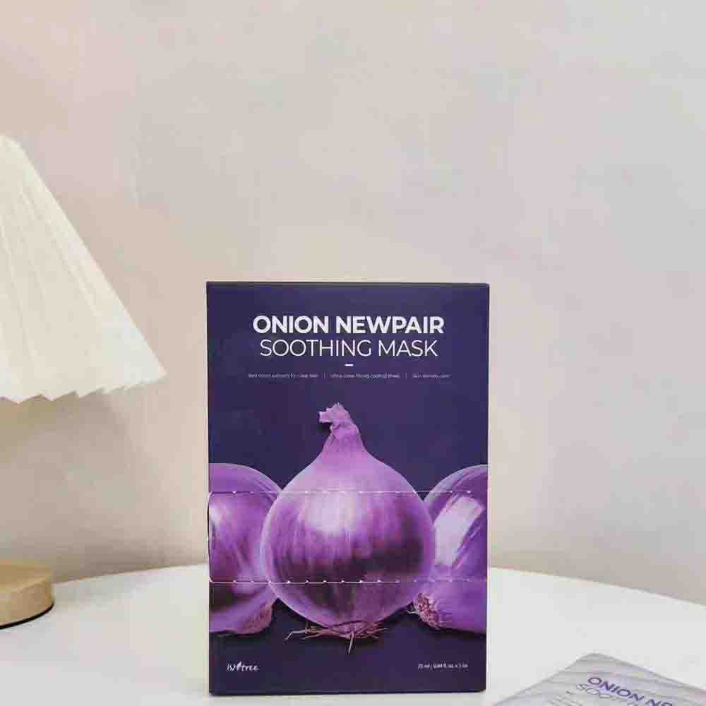 Onion Newpair Soothing Facial Mask, Red Onion Extract Calming Sheet Mask Relieve Redness Irritated S