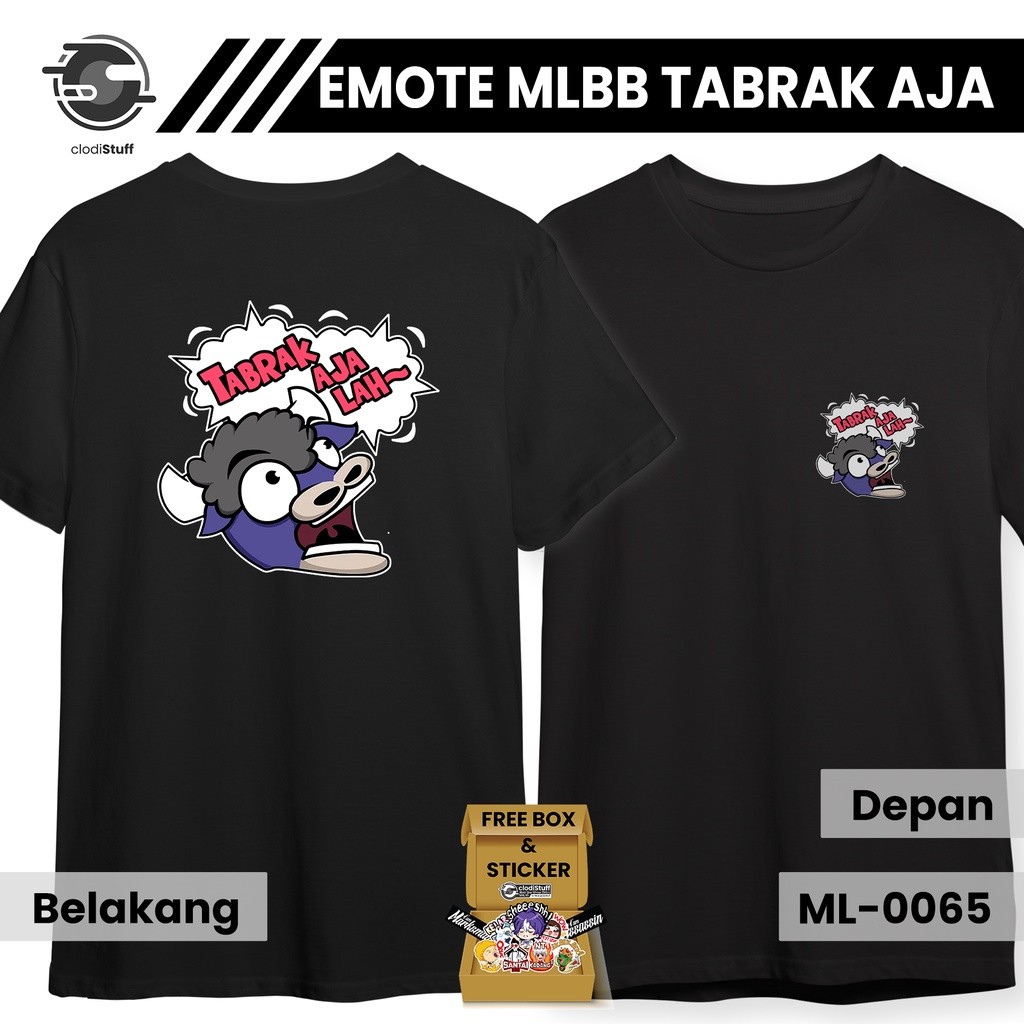 Áo thun Emote Just Crash Mobile Legends Emot Ml Ml Mlbb Legends Tay ngắn màu đen