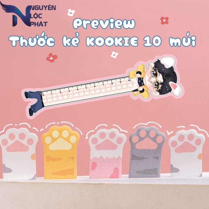 Thước kẻ KOOKIE 10 MÚI - thước kẻ JUNGKOOK khoe múi 10cm