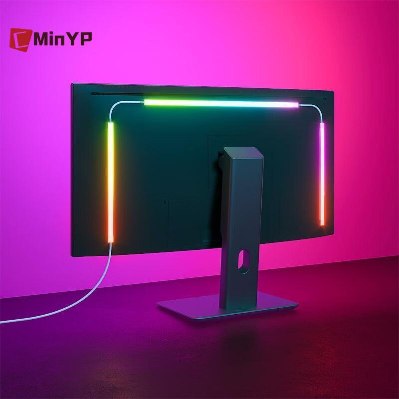 CMinYP LED Sync RGB LED Strip Lights cho màn hình 24-34 Inch USB-Powered Đèn nền bán tải Đèn khí quy