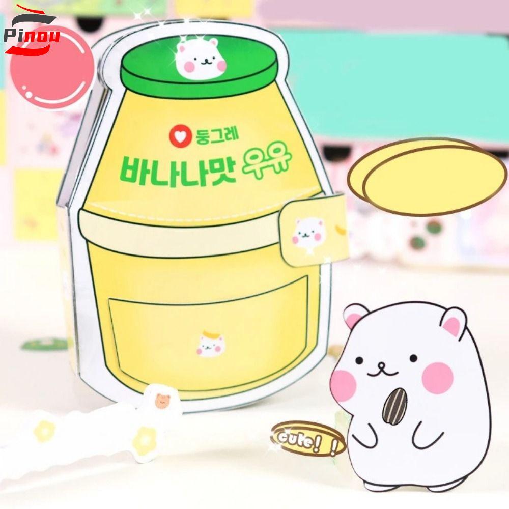 POOU Hamster Banana Milk Quiet Book, Beanie Book Material Pack Homemade Banana Milk Quiet Book, Crea