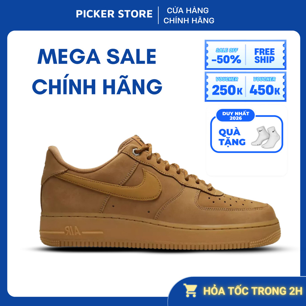Giày AF1 Low ‘Flax’ 2019 CJ9179-200 chính hãng, AF1 Nâu cho nam nữ PICKER SHOES
