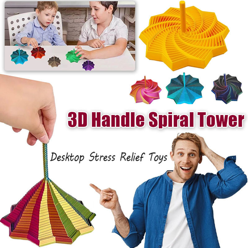Đồ chơi in 3D Đồ chơi giảm căng thẳng Đồ chơi Fidget Đồ chơi giáo dục trẻ em Xoay Tháp củ cải xoắn ố