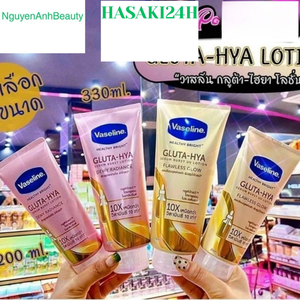 Sữa dưỡng thể trắng da Vaseline 300ml 4X - 10X - 50X - 70X Ngày - Đêm cho da mềm mại trắng hồng Cam 