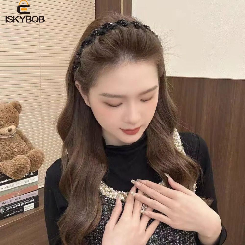 Băng đô nam châmFUJIOU cao cấp, đính cườm, phong cách Hàn Quốc và vintage