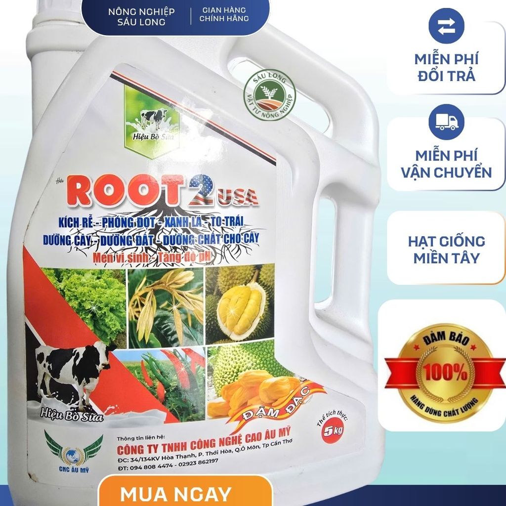 Acid Fulvic + Humic ROOT 2 ÂU MỸ - KÍCH RỄ CỰC MẠNH, PHÓNG ĐỌT, XANH LÁ, TO TRÁI -  Phân bón hữu cơ 