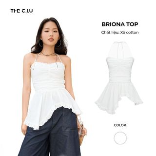   Áo kiểu nữ cúp ngực form lệch tà THE C.I.U áo kiểu buộc yếm bí xoè phong cách Hàn Quốc - Briona Top 