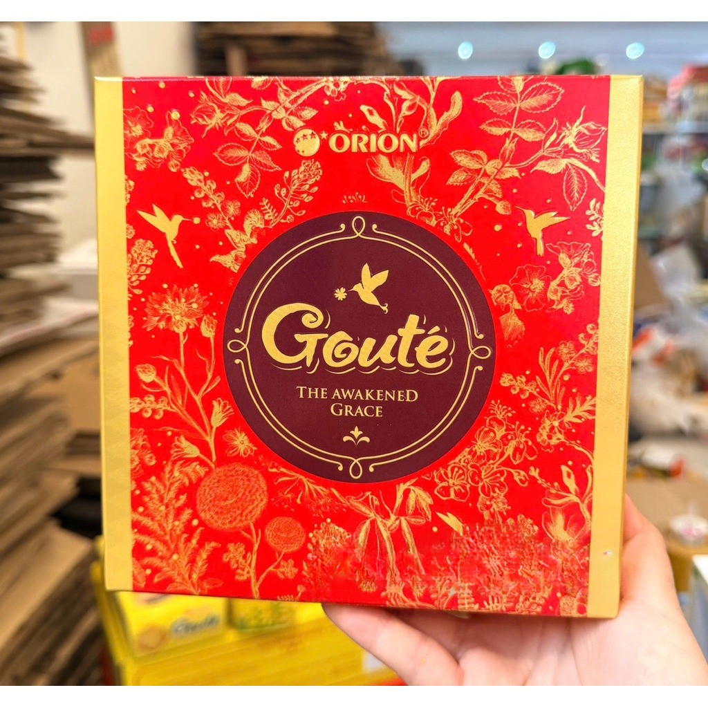 Bánh Goute Mè Giòn Tan Hamper Tết Orion Hộp 158,4g/396g ( Hộp THIẾC ĐẸP)