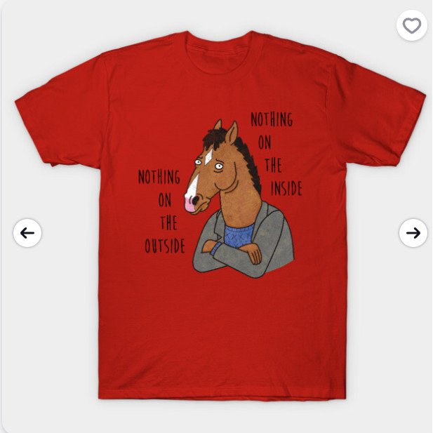 Lễ hội mùa xuân - Áo thun cổ chữ O BoJack Horseman màu đỏ, 100% cotton dành cho nam