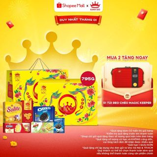   CÓ TÚI GIẤY  Hộp Bánh Kinh Đô Tết 2026 Lộc Phú Quý Đỏ Vàng 795g- LIVE 