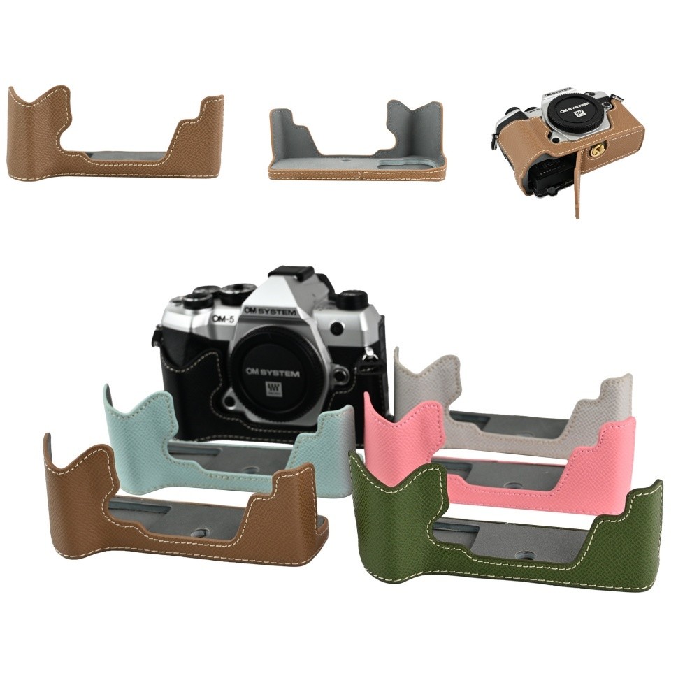 Túi đựng máy ảnh bằng da PU in hình lòng bàn tay cho Olympus OM-5 Mark II OM5 II OM5II Bao đáy mở cơ