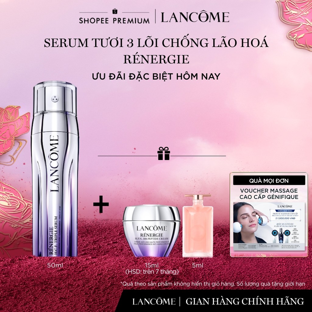 [KOL] Dưỡng Chất (Serum) Tươi 3 Lõi Ngăn Ngừa Lão Hóa Lancome Renergie Triple 50ml