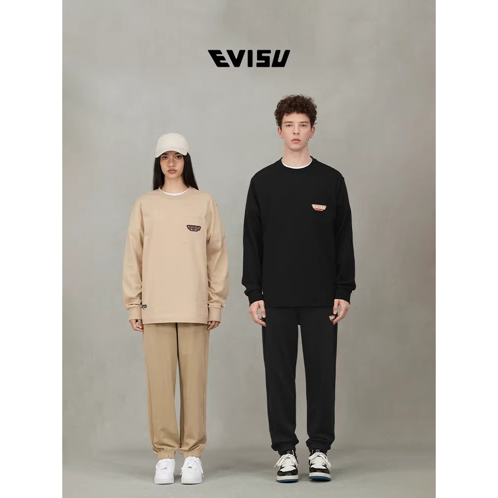 EVISU Áo Thun Dài Tay Thời Trang Cho Nam Và Nữ