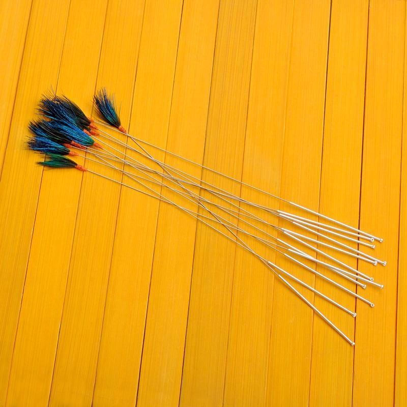 New Product#Ear Cleaning Tool Set Silver Needle Blue Peacock Feather Ear Cleaning Tool Set Ear Pick 